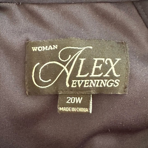 Alex Evenings navy blue dress with gem detailing on neckline. Size 20W. - Picture 5 of 11